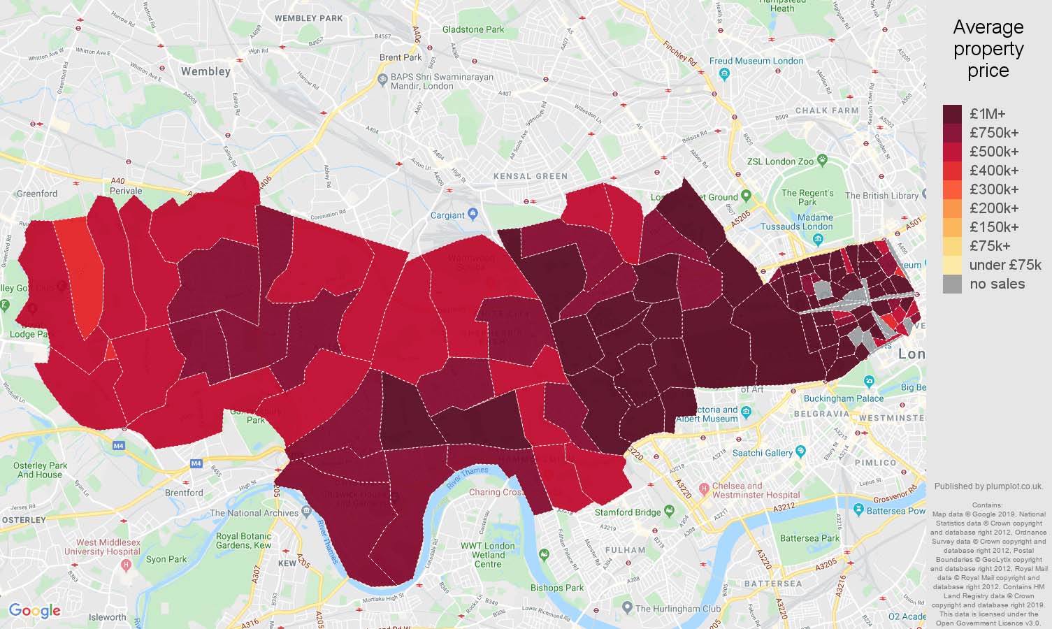 West London house prices map