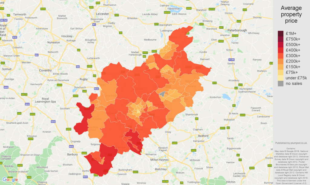 Northampton Property Prices 6 Northampton house prices map 1