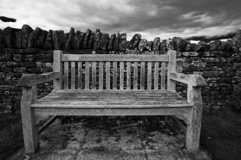 Bench All Saints church Brixworth Northamptonshire